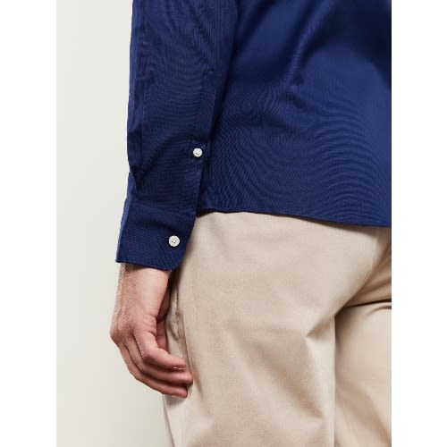 Oxford Selvedge Slim Fit Navy & Teal Shirt