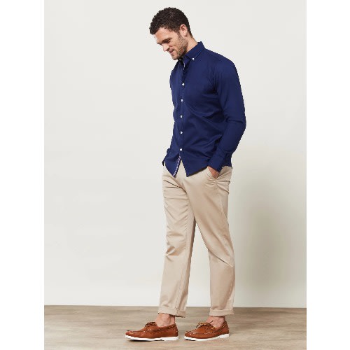 Oxford Selvedge Slim Fit Navy & Teal Shirt