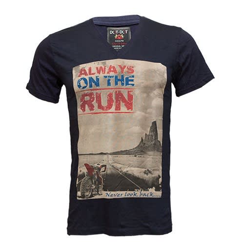 Always On The Run Print T-shirt - Navy Blue