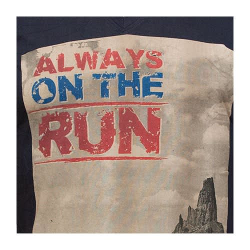 Always On The Run Print T-shirt - Navy Blue
