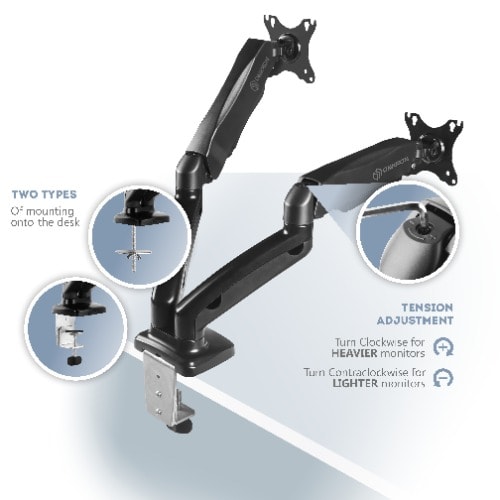 Dual Arm Monitor Mount - 2X13-27" - G160