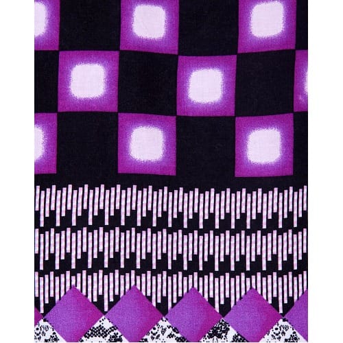 Boxter Square Print Maxi Dress with Neck Detail - Purple
