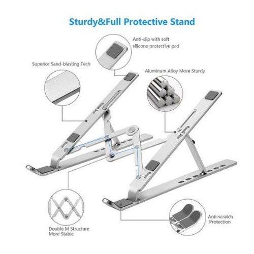 Aluminium Laptop Holder Riser Computer Stand -silver