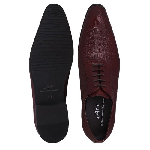 Crock Detailed Dapper Leather Shoe - Brown - MSH-3821