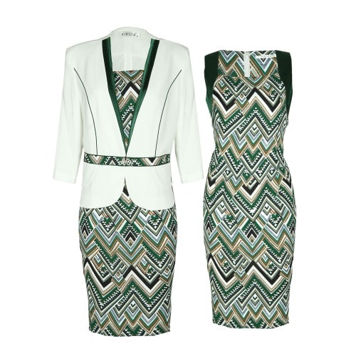 Crafted Ladies' Gown Jacket - 2 Piece - Multi. Lgj-4926