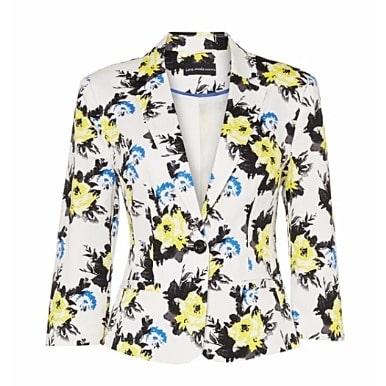 Floral Designer Skirt Suit - Yellow