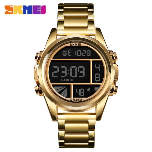 Men's Digital Bracelet Wristwatch -1448- Gold