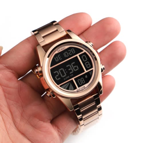 Men's Digital Bracelet Wristwatch-1448-r- Gold