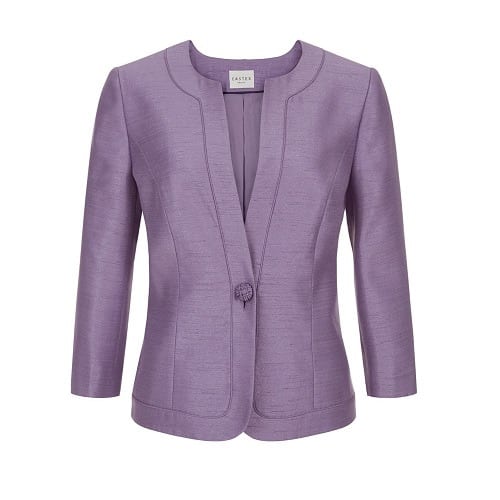 Round Neck Shantung Hostess Skirt Suit