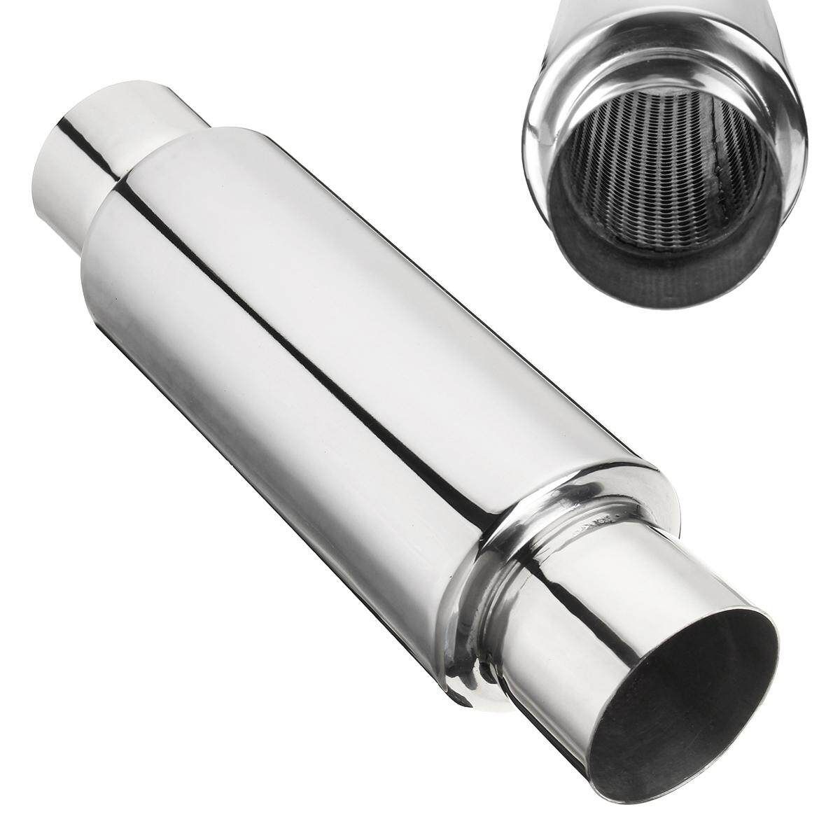 Exhaust Muffler / Resonator - 304 Stainless Steel - 2.5" In - 12" Long 141700920859