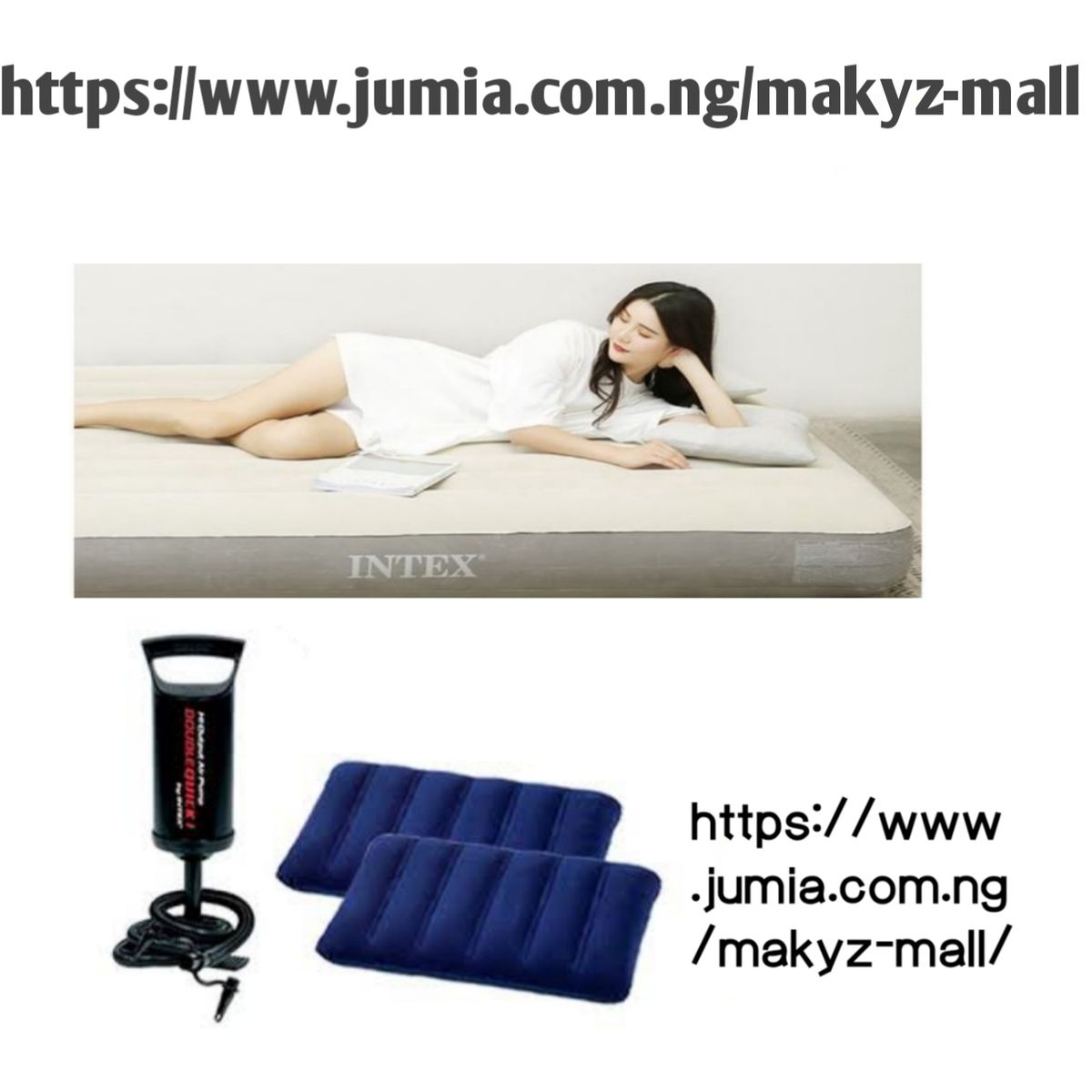 Inflatable  Air Mattress Wit Quick Pump -2 Person + 2pillows