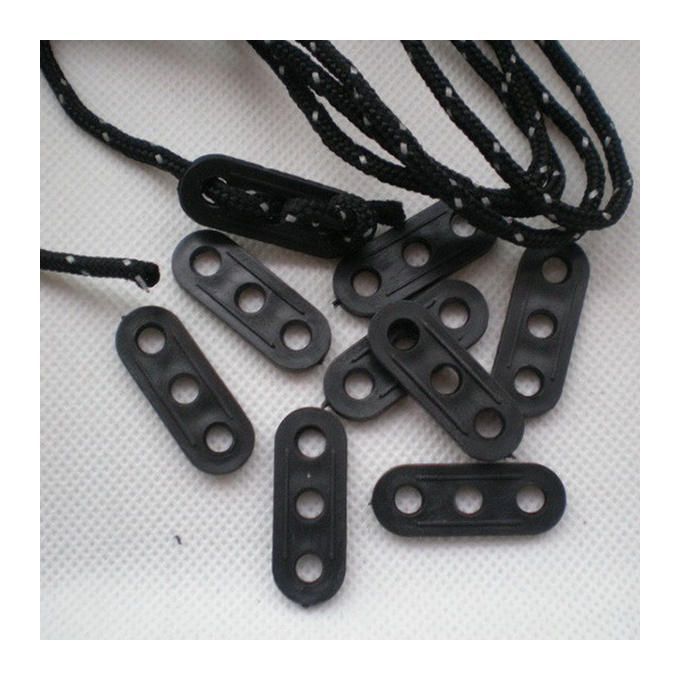 10Pcs Camping Plastic Tent Lock Rope Guyline Bent Runners - Black