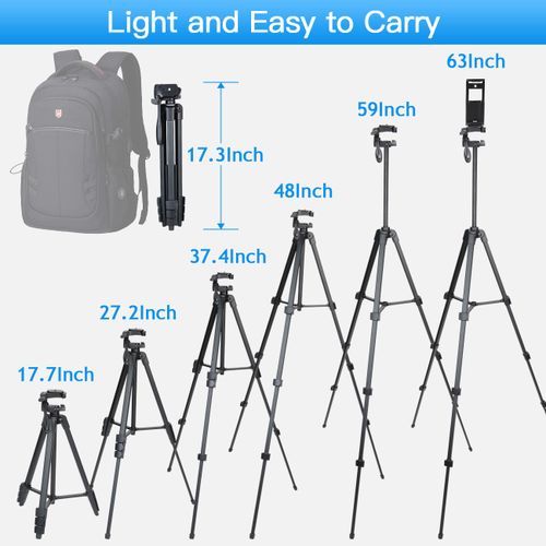 Camera Tripod For IPad Pro & Mobile Phone 150cm Alloy Tripod Stand Lightweight Bluetooth Remote & Tablet Holder For E-Book