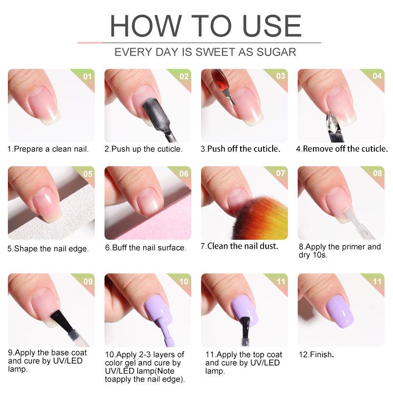 Nail Varnish Nail Art Kit With Top Coat Base Coat