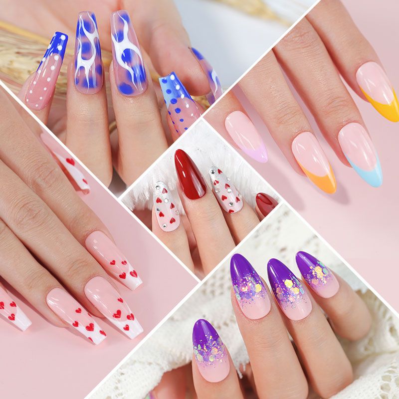Nail Varnish Nail Art Kit With Top Coat Base Coat