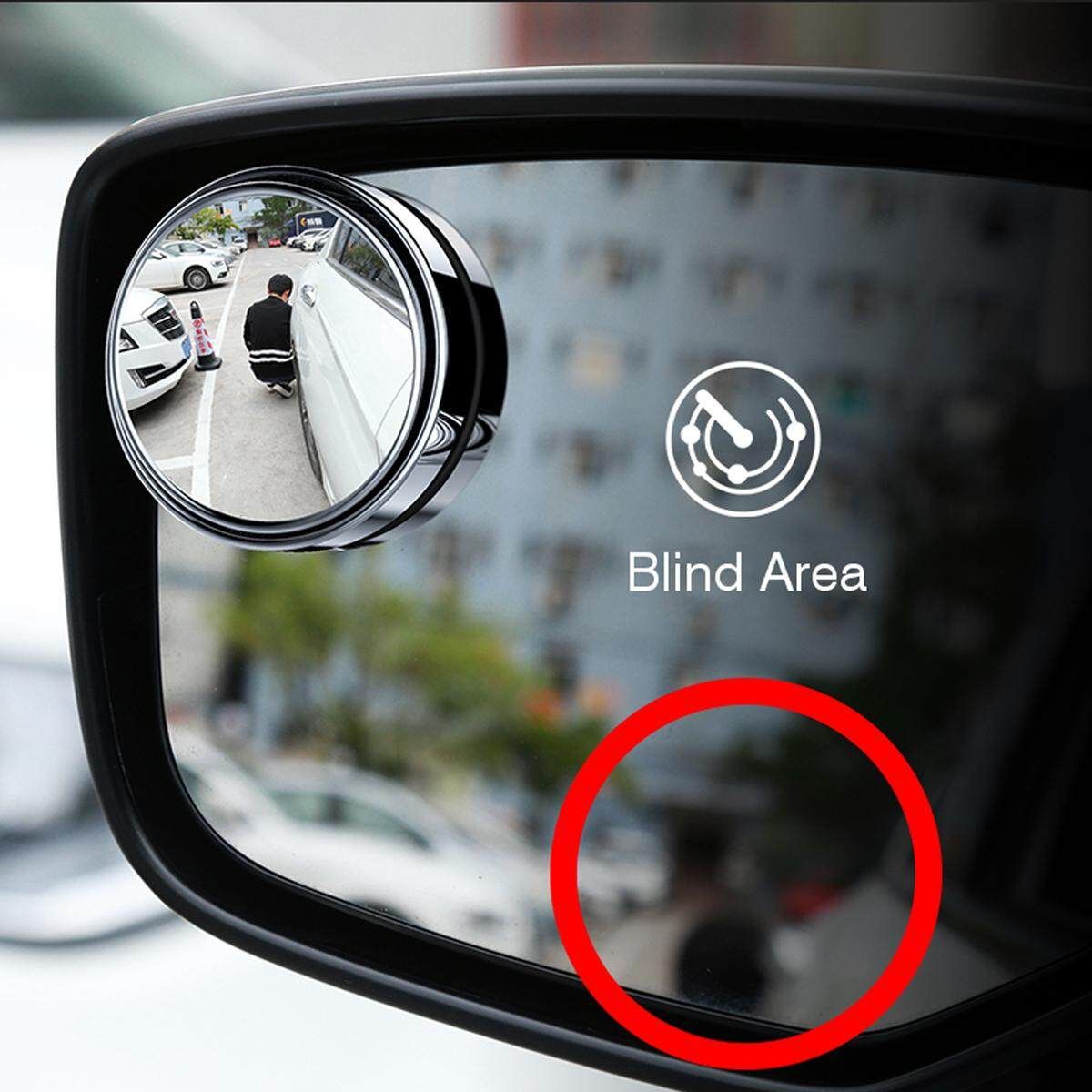 Car Vehicle Blind Spot Mirror Rear View Mirrors HD Convex Glass 360 Degree View Adjustable Mirror Silver