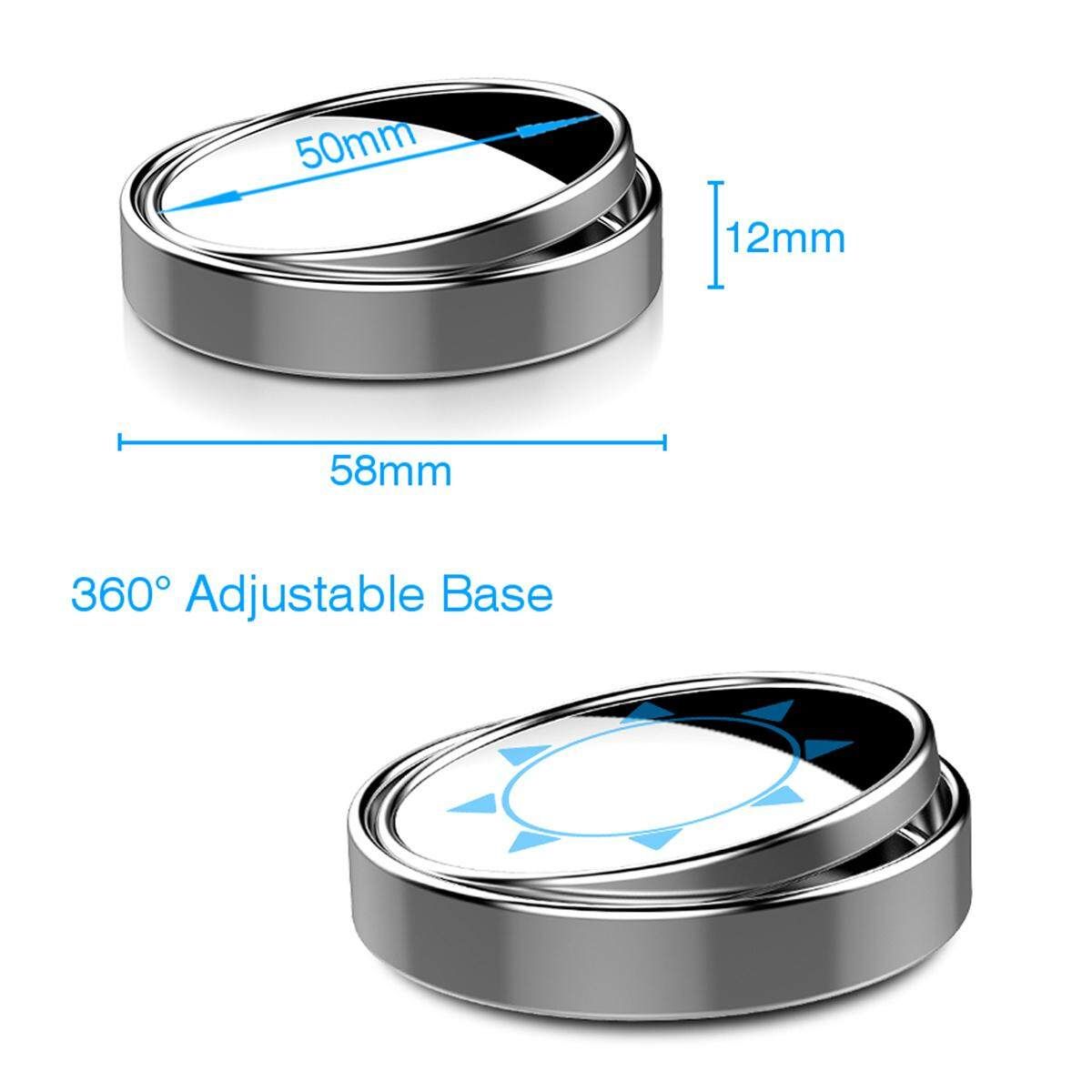 Car Vehicle Blind Spot Mirror Rear View Mirrors HD Convex Glass 360 Degree View Adjustable Mirror Silver