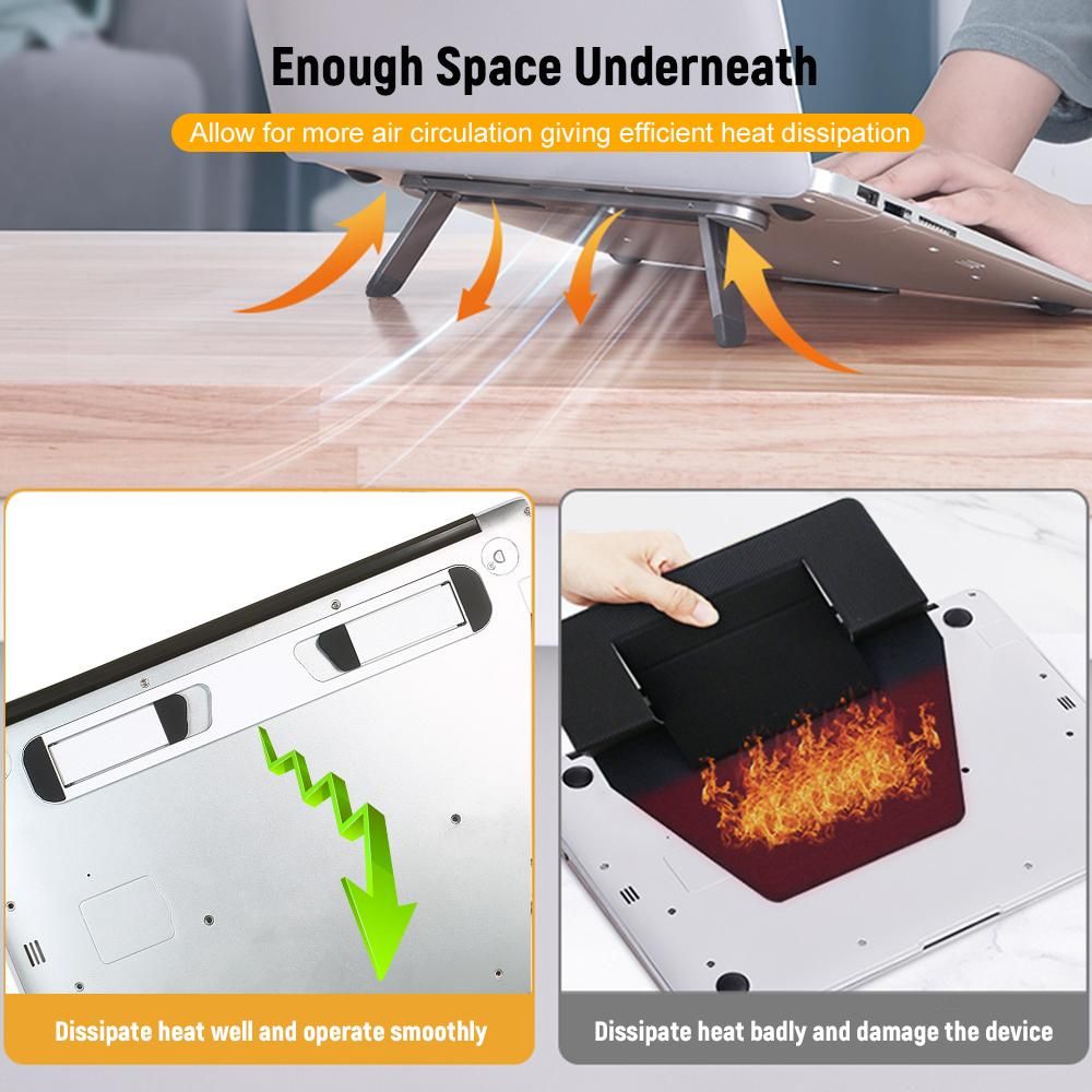 Laptop Stand Holder Riser Foldable Ventilated Aluminium Alloy Laptops Support for Laptop Computer Tablet