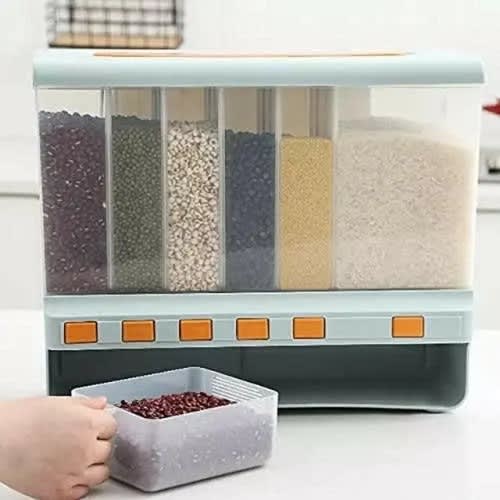 Multi Function Dividing Rice Bucket And Dispenser