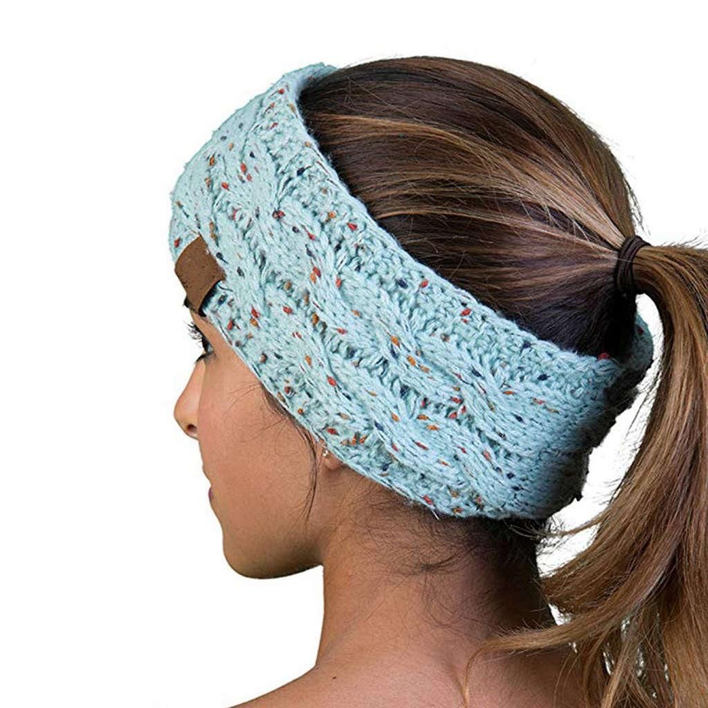 Khaki Yarn Color Ear Warmer Headband For Women Hair