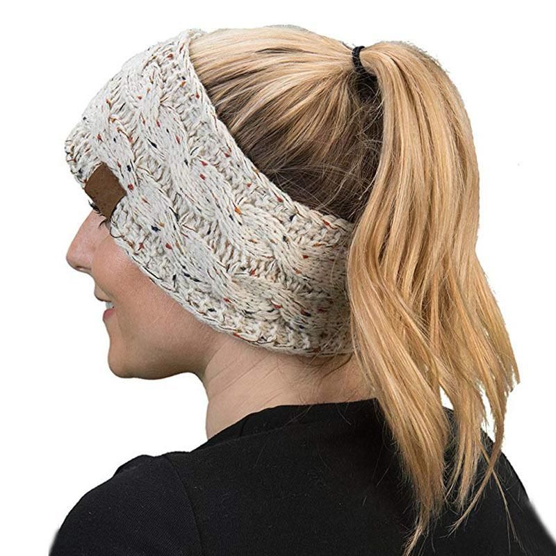 Khaki Yarn Color Ear Warmer Headband For Women Hair