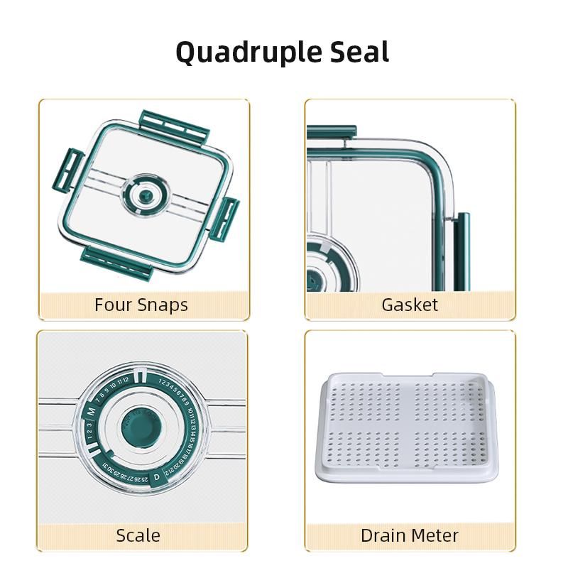 Kitchen Storage Food organizer Container PET Seal Stable Cans For Fridge High-capacity Fresh Eggs Vegetable Fruit Storage Box