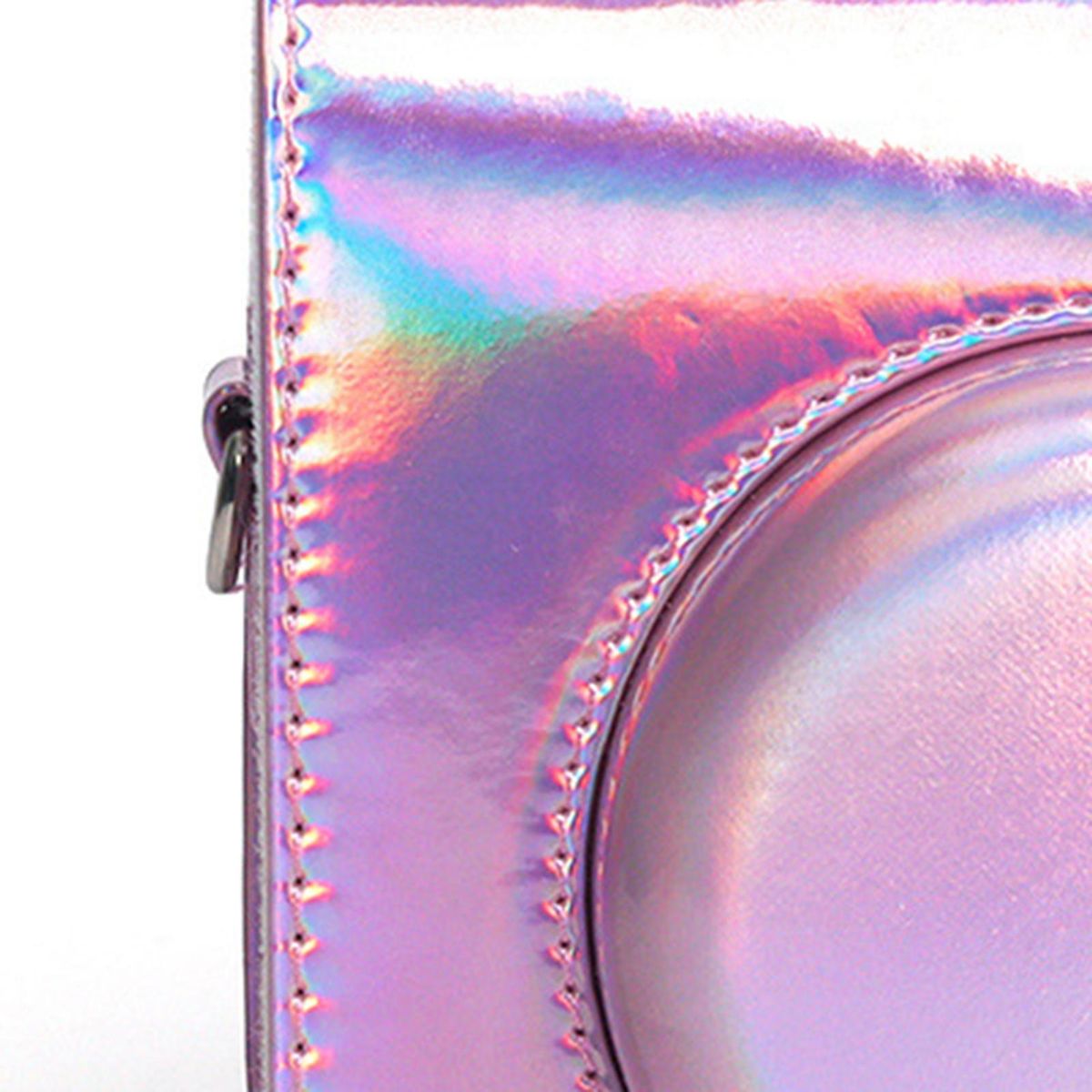 Premium Faux Leather Camera Bag for Polaroid Instax Mini 12 Shockproof Pink