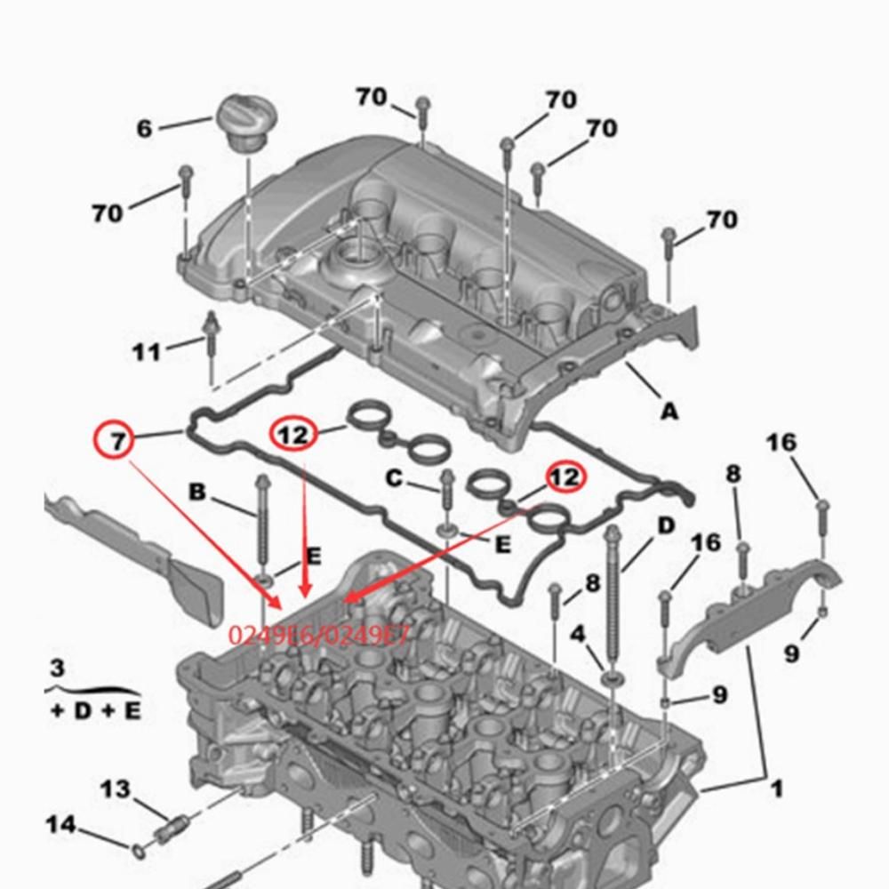0249E6 0249E7 Engine Rocker Cover Gasket Cylinder Head Seal