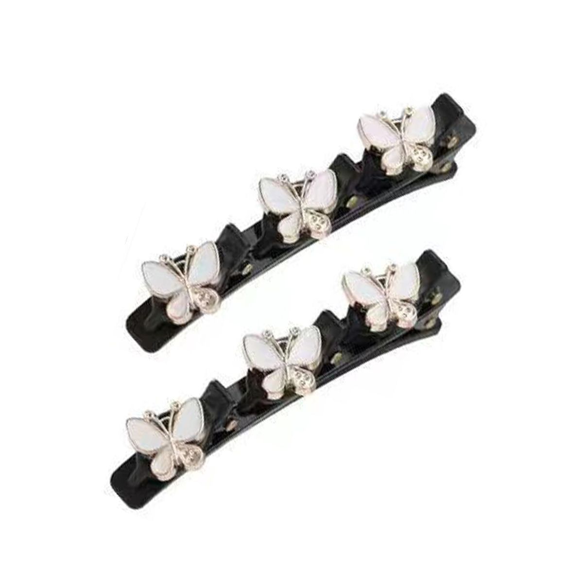 2Pcs Women Hair Clips Lovely Girl Butterfly Duck-bill Hairpins Party Favor White
