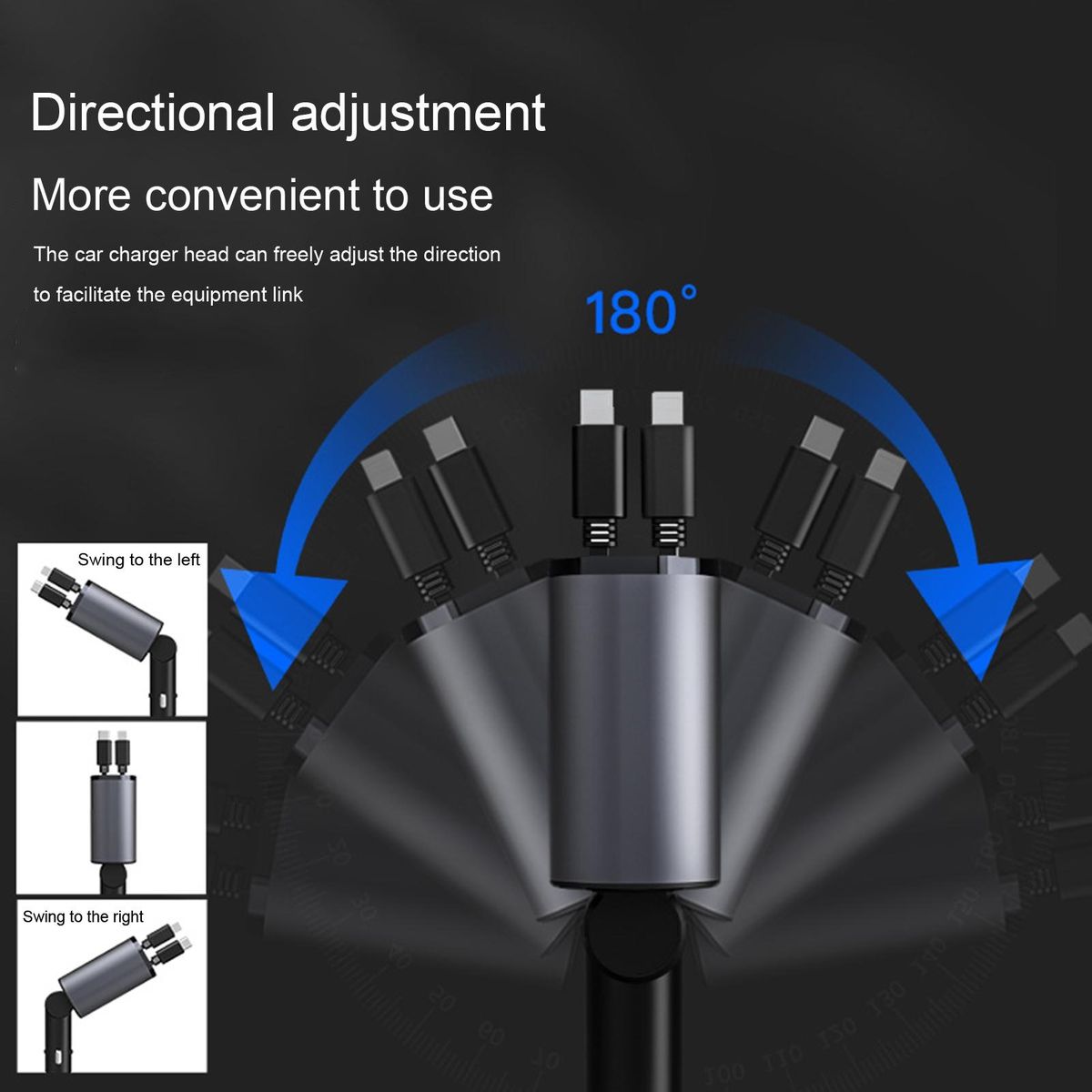 Fast Charging Car Charger Powerdrive Pro Dual Retractable Car Charger