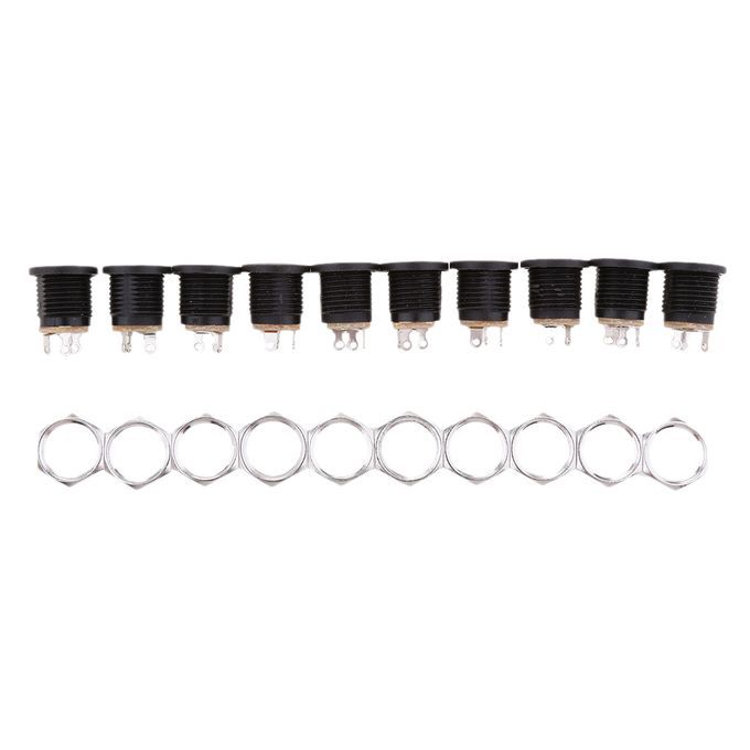 10 Pieces 55x21mm DC Power Supply Jack Socket Female Panel Mount