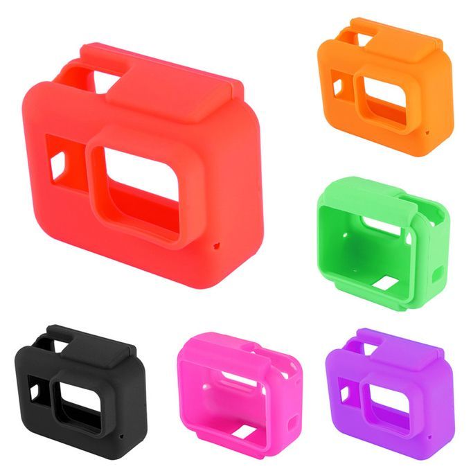 Anti-scratch Lens Camera Silicone Protective Case Cover-Red