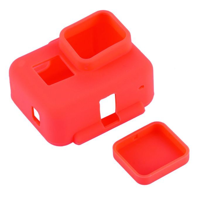 Anti-scratch Lens Camera Silicone Protective Case Cover-Red