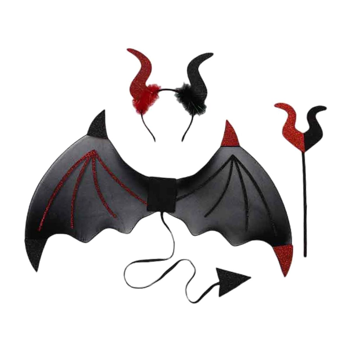 Halloween Devil Costume Set With Devil  Red And Black