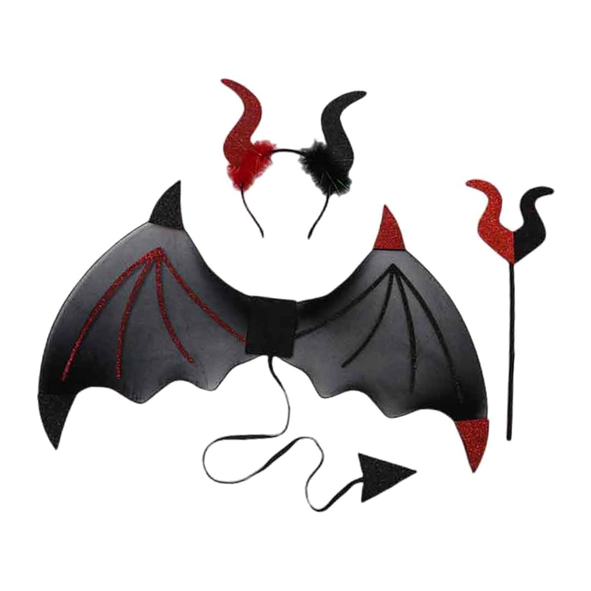 Halloween Devil Costume Set With Devil  Red And Black