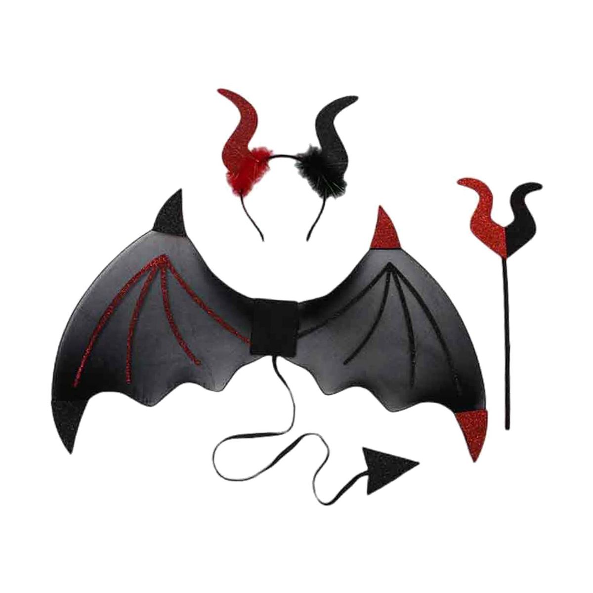 Halloween Devil Costume Set With Devil  Red And Black
