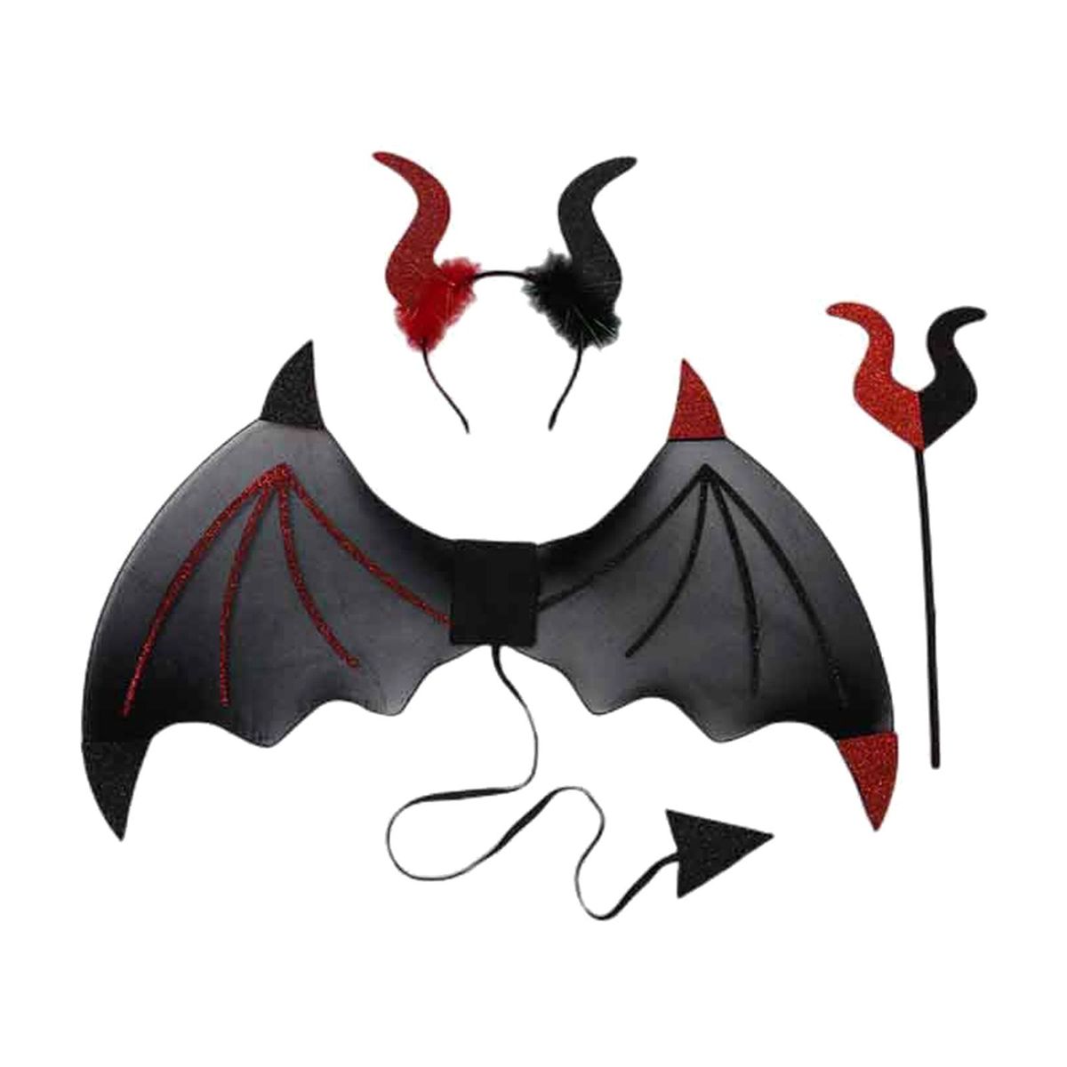 Halloween Devil Costume Set With Devil  Red And Black