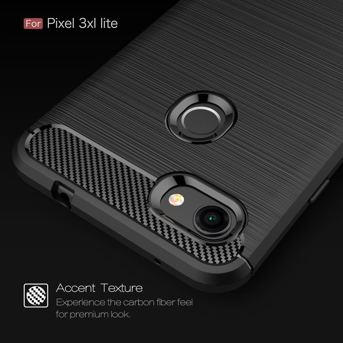 Brushed Texture Carbon Fiber Shockproof TPU Case For Google Pixel 3XL Lite(Red)
