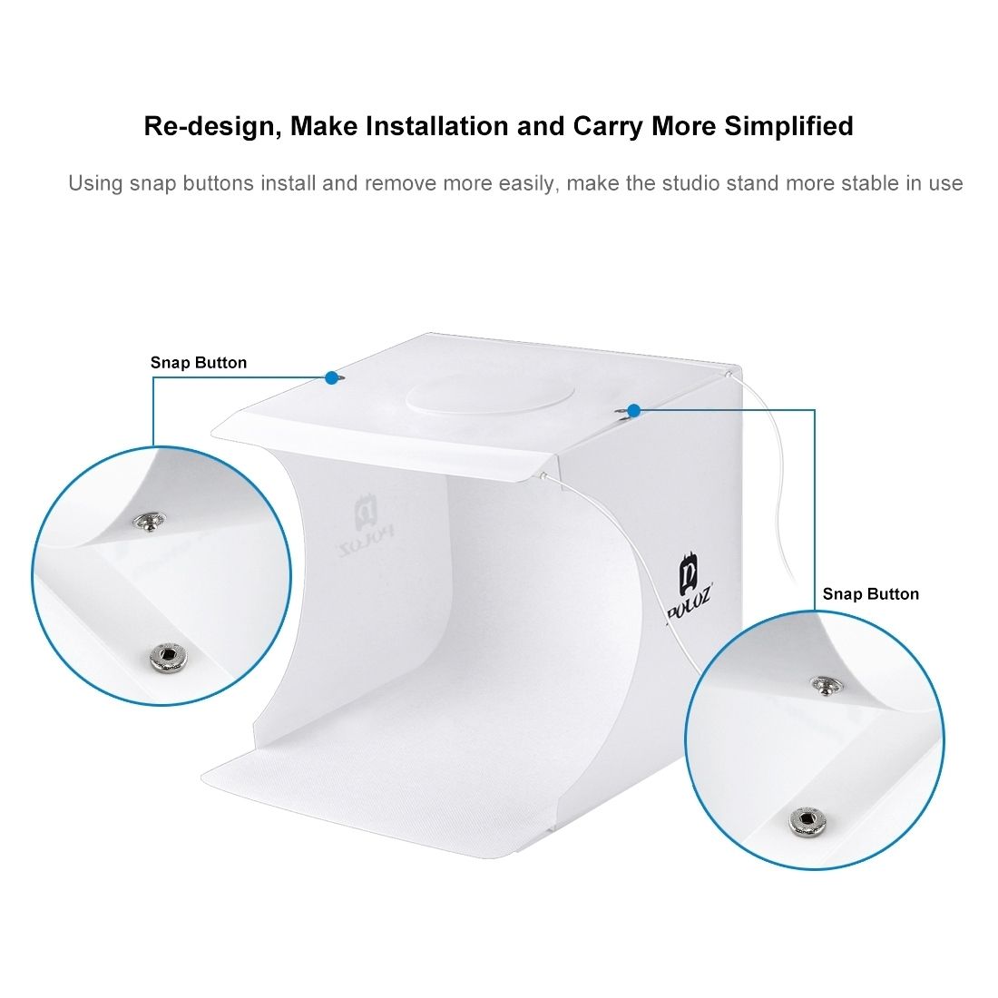 20cm Include 2 LED Panels Folding Portable 1100LM Light Photo Lighting Studio Shooting Tent Box Kit With 6 Colors Backdrops (Black, White, Orange, Red, Green, Blue), Unfold Size: 24cm X 23cm X 22cm