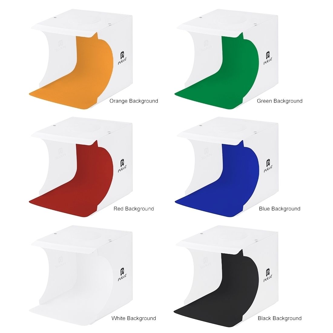 20cm Include 2 LED Panels Folding Portable 1100LM Light Photo Lighting Studio Shooting Tent Box Kit With 6 Colors Backdrops (Black, White, Orange, Red, Green, Blue), Unfold Size: 24cm X 23cm X 22cm