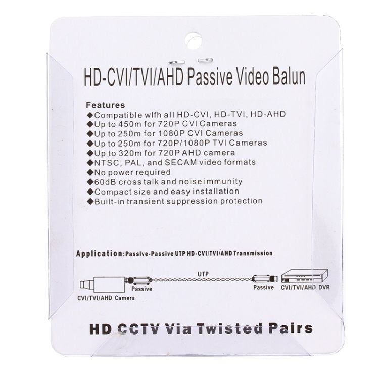 2 PCS 202E-HD CVI/TVI/AHD Video Balun Coaxial Adapter