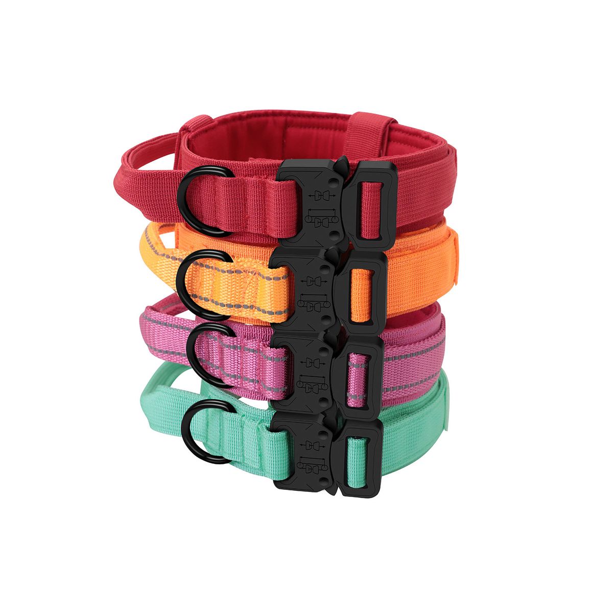 Multicolor Duarable Dog Collar Leash Nylon Adjustable Large