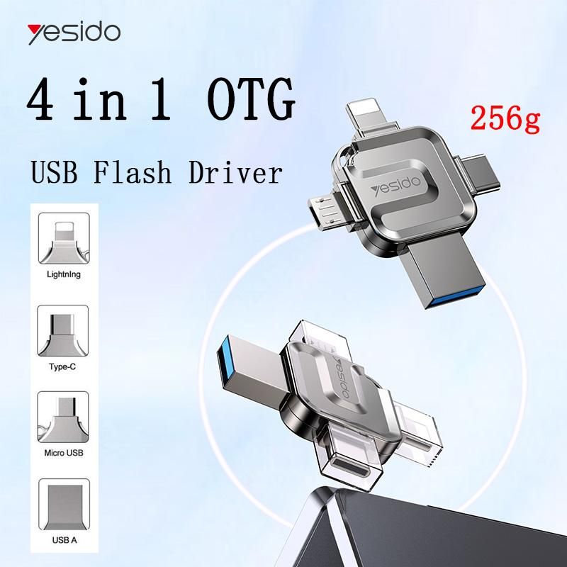 Yesido 4 in 1 Type-C OTG USB Flash Drive OTG 32GB Lighing 64GB USB3.0 Stick 128GB 256GB Memory Stick