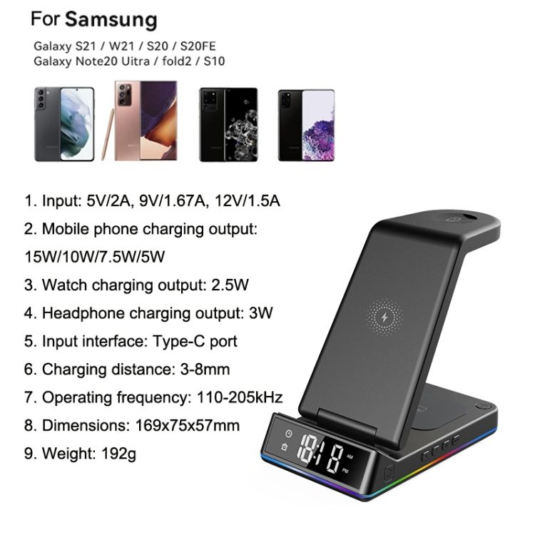 Z6 15W 5 In 1 Multifunction Wireless Charger For Samsung Watch