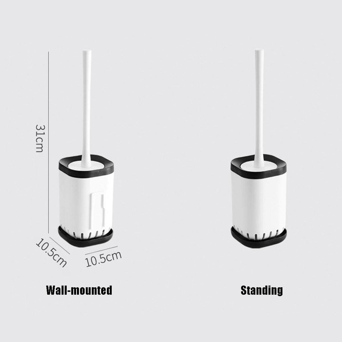 Wall-mounted/Floor-standing Bathroom Cleaning Supplies Creative Toilet Brushes Sets Stainless Steel Brush For Hotel And Home Toilet Antique White