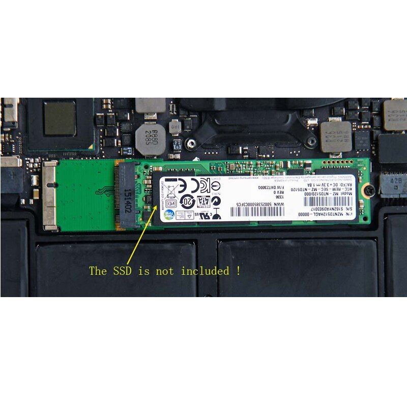 10 Pieces 64GB 128GB 256GB 512GB M.2  SSD + Adapter Card Replace 2012 MacBook Air A1465 A1466 64G