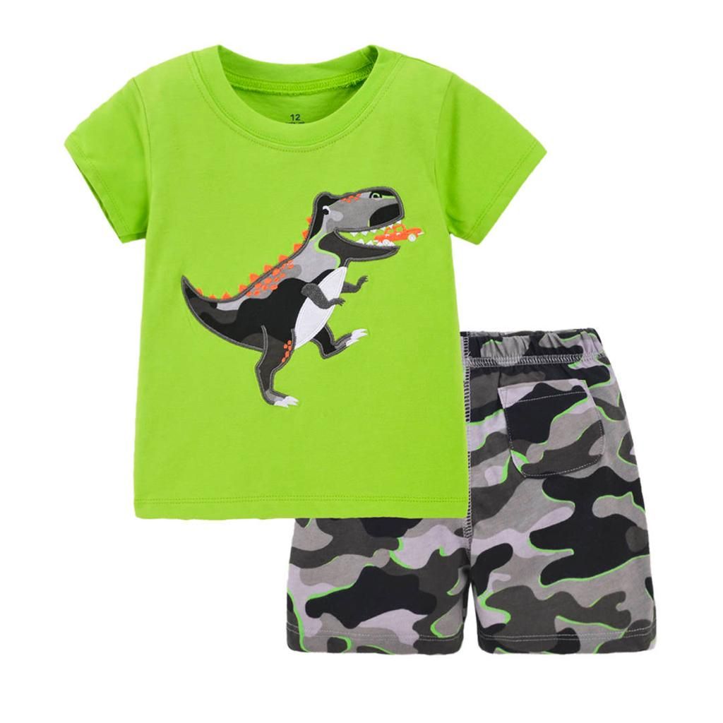 Boys Lemon Top And Grey Short 2 Piece