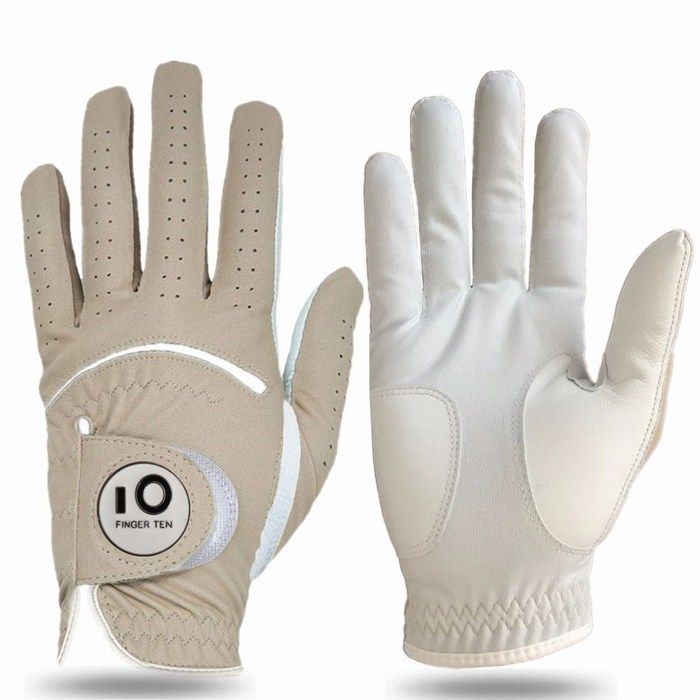 2 Pcs Soft Pu Leather Mens Golf Gloves With Ball Marker All
