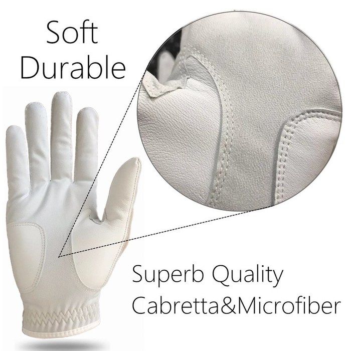 2 Pcs Soft Pu Leather Mens Golf Gloves With Ball Marker All