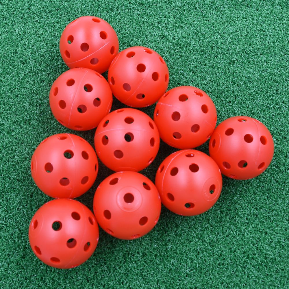 50pcs Plastic Whiffle Airflow Hollow Golf Ball Practice